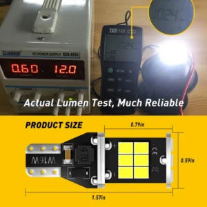 AUXITO 2Pcs Super Bright T15 W16W LED No Error 2835 SMD 921 912 LED Lamp for Car Back up Reverse Lights CANBUS 6000K White 12V