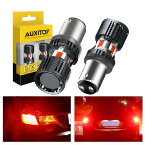 AUXITO 2Pcs 1157 BAY15D LED Red Canbus P21/5W LED Brake Light No Error 12V Stop Rear Tail Signal Lamp with Fan No Hyper Flash