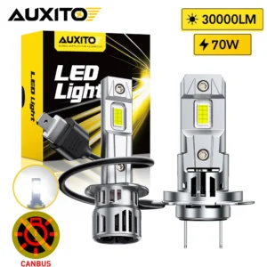 AUXITO 2Pcs 30000LM H1 LED Headlight Bulbs CANBUS Lights Mini Lamp 1:1 Size Wireless H7 LED Headlamp For VW Volvo Nissan Hyundai